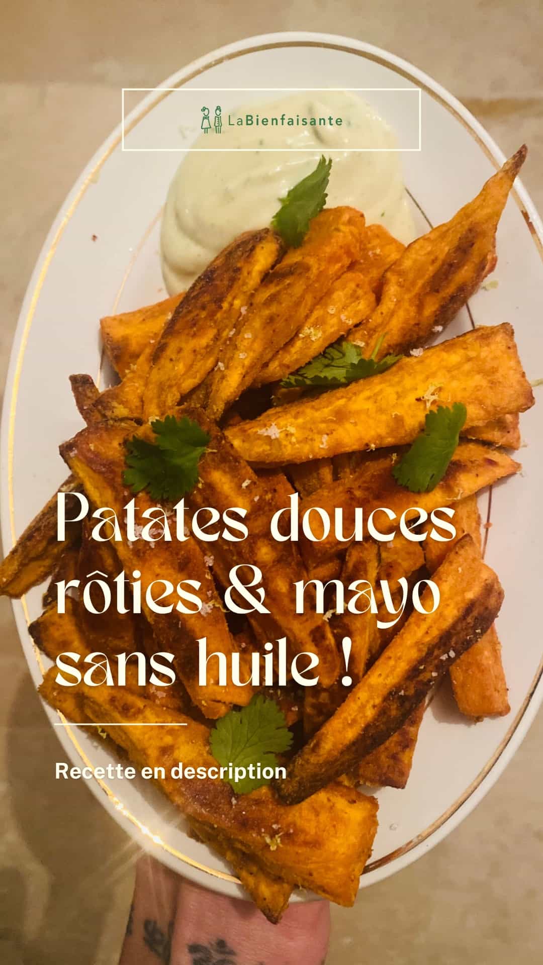 Recette de patates douces rôties au four et sa mayo végane sans huile !